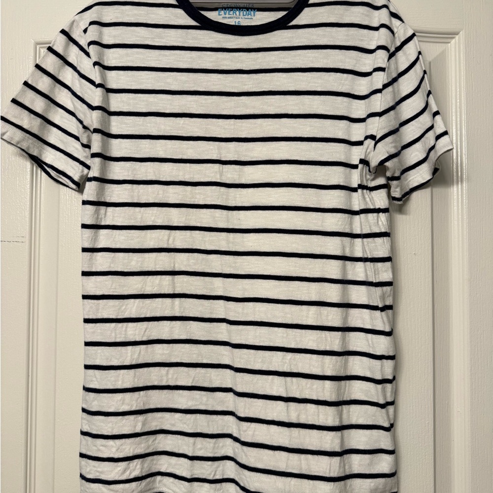 Boy’s Size 16 Crewcuts Navy and White Striped Tee